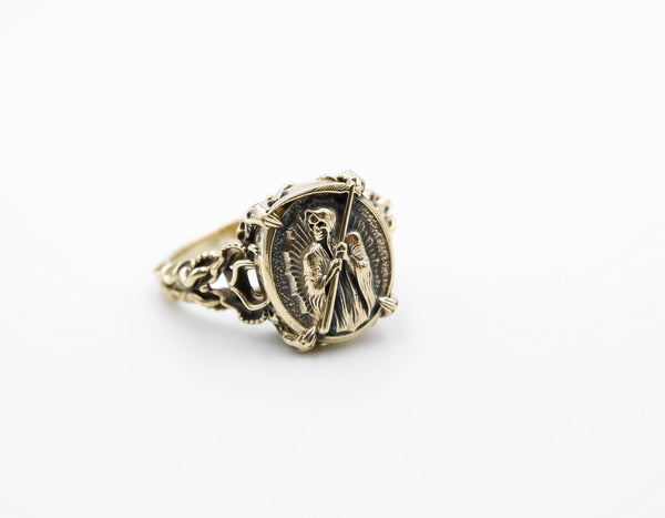 Santa Muerte Ring Women Our Lady of the Holy Death Brass Jewelry Size 5-15 Br-439