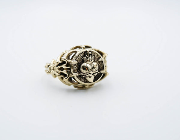 Sacred Heart Ring Women Brass Jewelry Size 6-15 Br-448