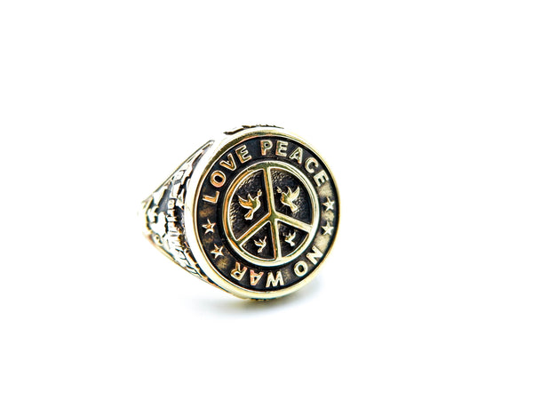 Symbol Peace Sign Ring For Women Men Brass Jewelry Size 6-15