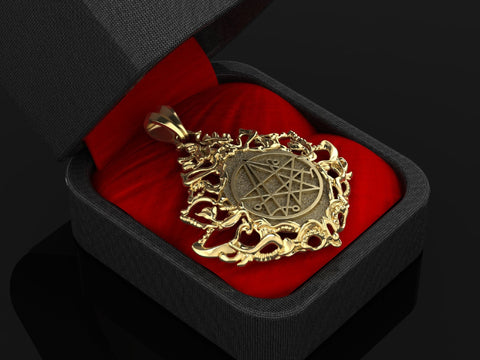 Necronomicon Talisman Rune Symbol Pentagram Pendant Brass Jewelry