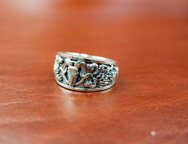 Rams Skull Ring Men Women Gothic Baphomet Jewelry 925 Sterling Silver Size 6-15