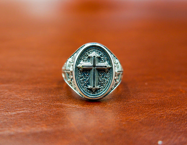Christian Jesus Cross Ring for Women Men 925 Sterling Silver Size 6-15
