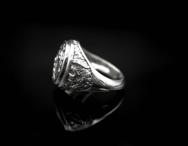 Svadhisthana Chakra Ring for Men Women Mandala Yoga Jewelry 925 Sterling Silver R-380