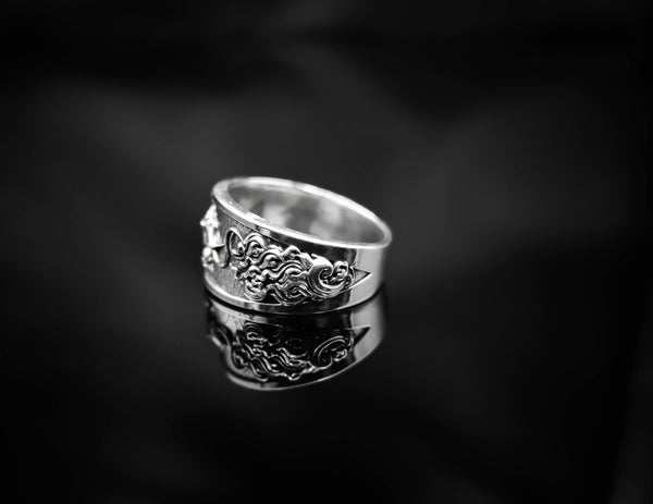 Flying Dragon Band Ring Protection Boho Celtic Fantasy Jewelry 925 Sterling Silver Size 6-15 R-503