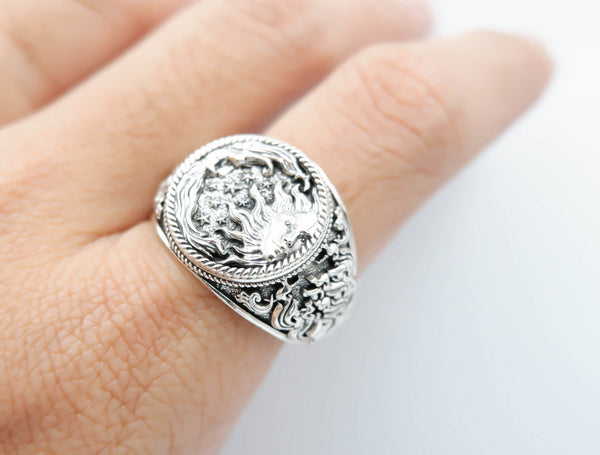 Sun and Moon Ring Love Day and Night Sky for Men Women Brass Jewelry Size 6-15 Br-355