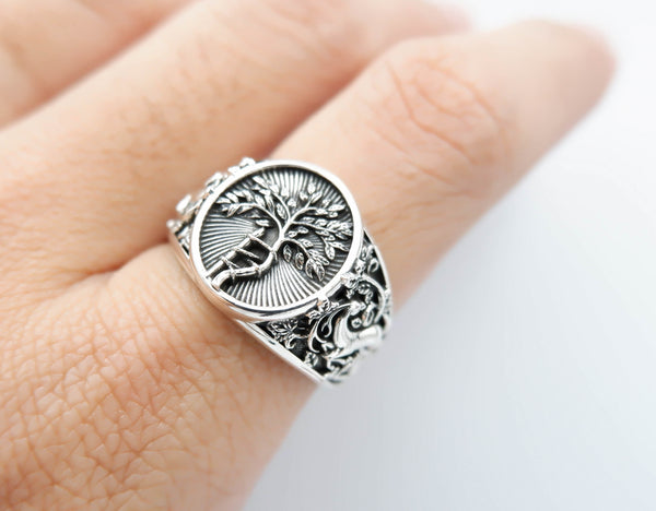 Tree Ring Orthopedic Crooked Tree Jewelry 925 Sterling Silver R-340