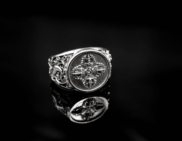 Vajra Dorje Ring for Men Women Gothic Buddhist Amulet Jewelry 925 Sterling Silver R-362 Vajra Dorje Ring for Men Women Gothic Buddhist Amulet Jewelry 925 Sterling Silver R-362