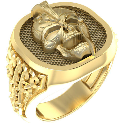 Spartan Skull Ring Gothic Men Ancient Greek warrior Brass Jewelry Size 6-15