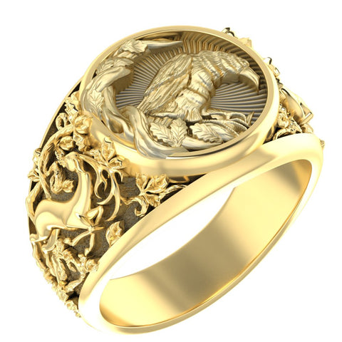 Viking Raven Animal Rings for Women Men Crow Bird Amulet Brass Jewelry Size 6-15