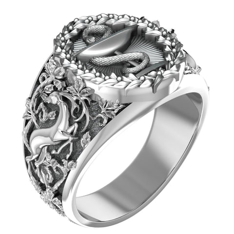 Bowl of Hygieia Ring Greek Goddess of Health Medical Symbol Jewelry 925 Sterling Silver R-339