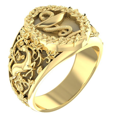 Bowl of Hygieia Ring Greek Goddess of Health Medical Symbol Brass Jewelry Size 6-15 Br-339