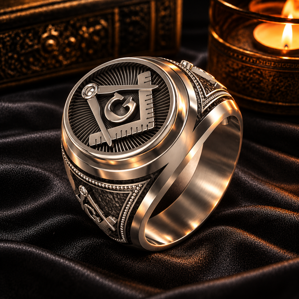 Free mason Masonic Ring, Freemason Master Ring 925 Sterling Silver Size 6-15