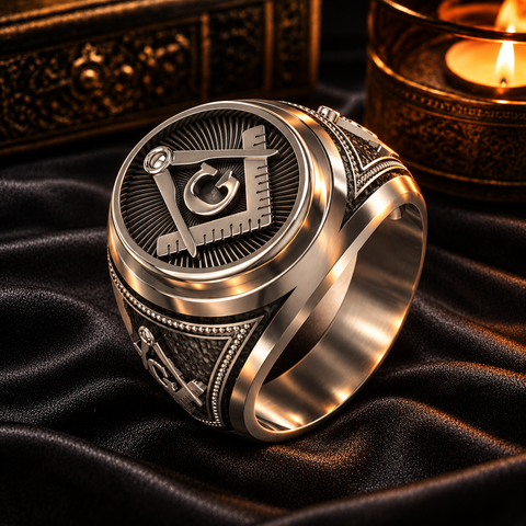 Free mason Masonic Ring, Freemason Master Ring 925 Sterling Silver Size 6-15