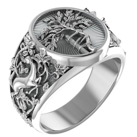 Tree Ring Orthopedic Crooked Tree Jewelry 925 Sterling Silver R-340