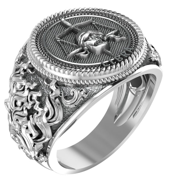 Libra Zodiac Skull Ring Constellation Horoscope Gothic for Men Women Jewelry 925 Sterling Silver R-347