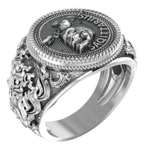 Sagittarius Zodiac Skull Ring Constellation Horoscope Gothic for Men Women Jewelry 925 Sterling Silver R-349