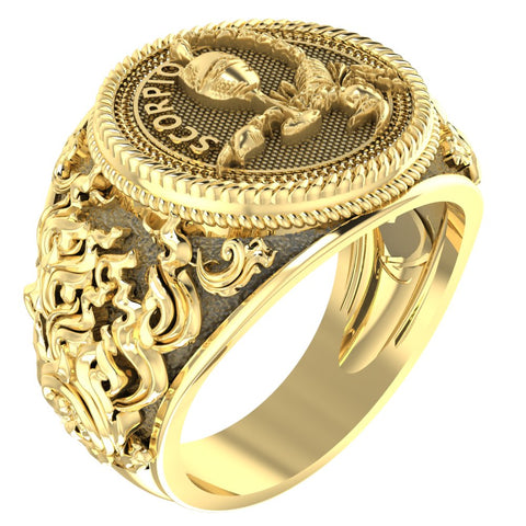 Scorpio Zodiac Skull Ring Constellation Horoscope Gothic for Men Women Brass Jewelry Size 6-15 Br-350