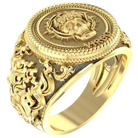 Virgo Zodiac Skull Ring Constellation Horoscope Gothic for Men Women Brass Jewelry Size 6-15 Br-352