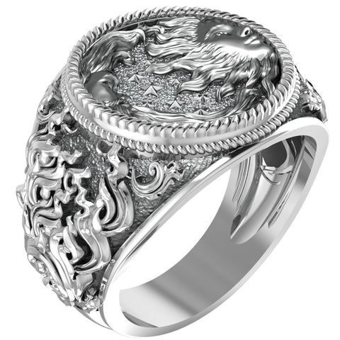Sun and Moon Ring Love Day and Night Sky for Men Women Jewelry 925 Sterling Silver R-355