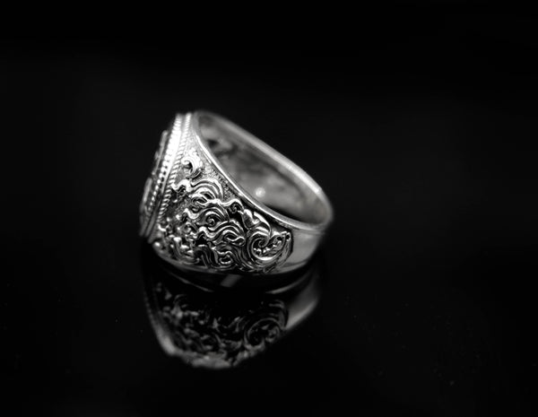 Valkyrie Ring with Slavic Pagan for Men Women Norse Nordic Viking Jewelry 925 Sterling Silver R-374