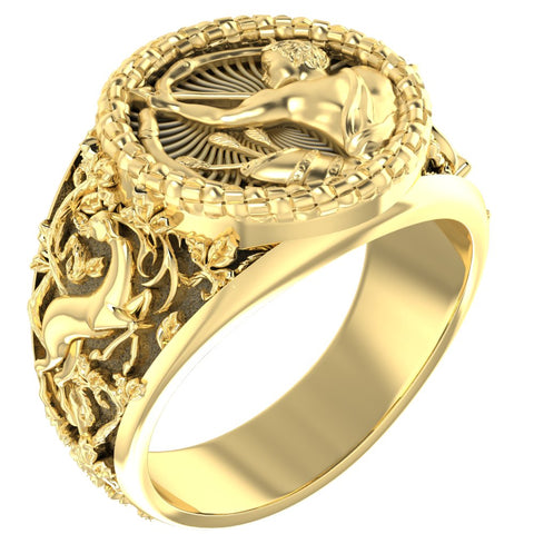 Sagittarius Horoscope Ring for Men Women Zodiac Brass Jewelry Size 6-15 Br-364