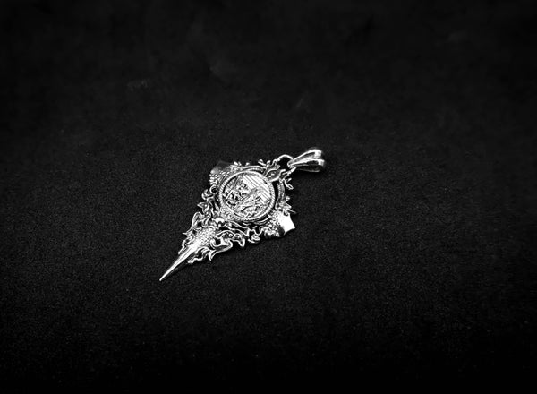 Archangel St Saint Michael Pendant Saint Gabriel Christian Catholic Jewelry 925 Sterling Silver R-459