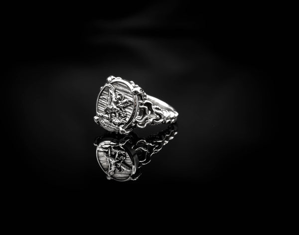 Saint Michael Ring Women Jewelry 925 Sterling Silver R-429