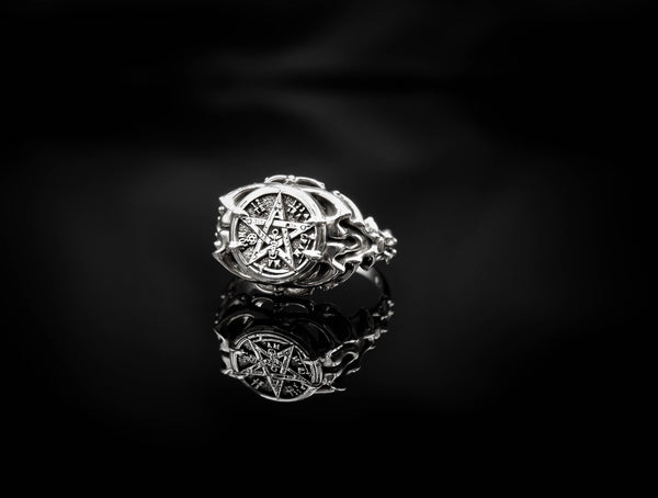 Seal of Solomon Tetragrammaton Ring Women Jewelry 925 Sterling Silver R-428