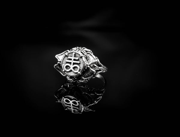 Leviathan Cross Signet Ring Women Jewelry 925 Sterling Silver R-430