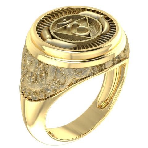 Ajna Third Eye Chakra Ring for Men Women Yoga Om Brass Jewelry Size 6-15 Br-375