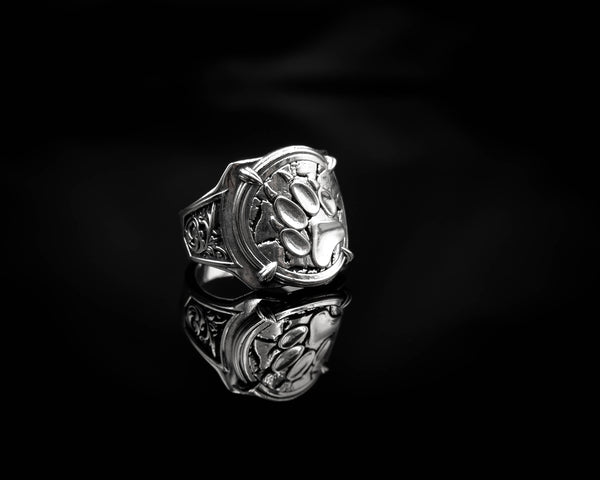 Norse Viking Bear Paw Ring Scandinavian Slavic Jewelry 925 Sterling Silver R-413