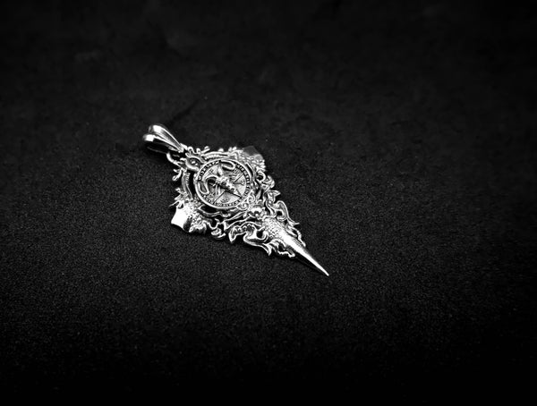 Satanic Baphomet Pendant Seal of Satan Pentagram Jewelry 925 Sterling Silver R-467