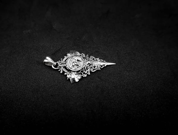 Cobra Snake Signed Pendant Punk Gothic Biker Animal Jewelry 925 Sterling Silver R-466