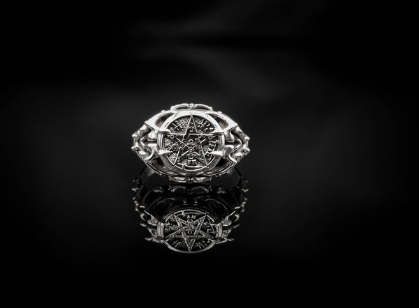 Seal of Solomon Tetragrammaton Ring Women Jewelry 925 Sterling Silver R-428