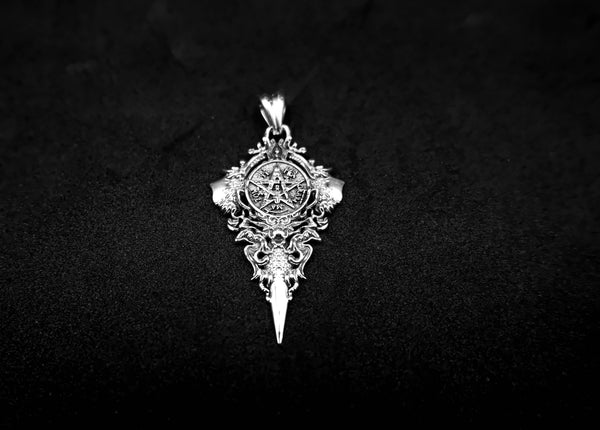 Tetragrammaton Sigil of Protection and Hexagram of Solomon Protection Pendant Amulet Jewelry 925 Sterling Silver R-470