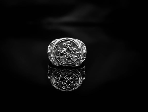 St. Christopher Ring Jewelry 925 Sterling Silver R-418