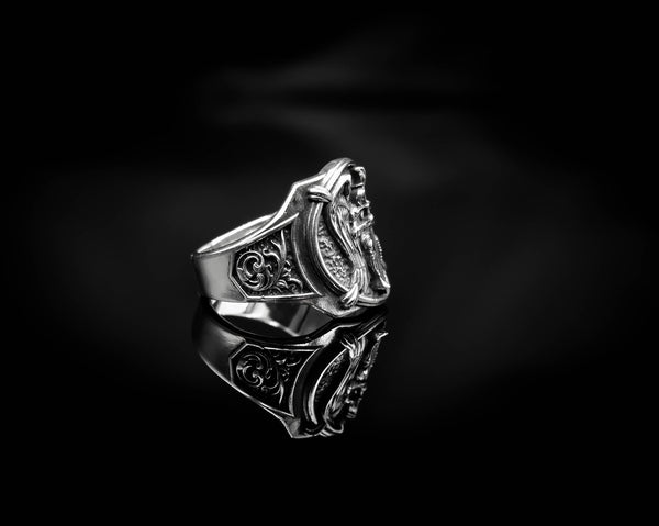 St Michael Ring for Men Archangel Michael Catholic Jewelry 925 Sterling Silver R-411