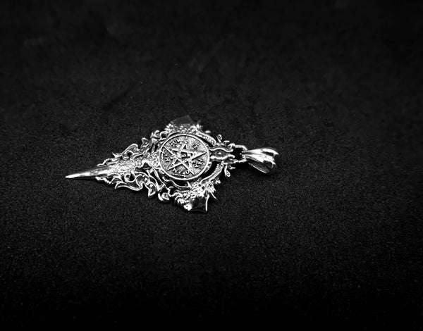 Tetragrammaton Sigil of Protection and Hexagram of Solomon Protection Pendant Amulet Jewelry 925 Sterling Silver R-470