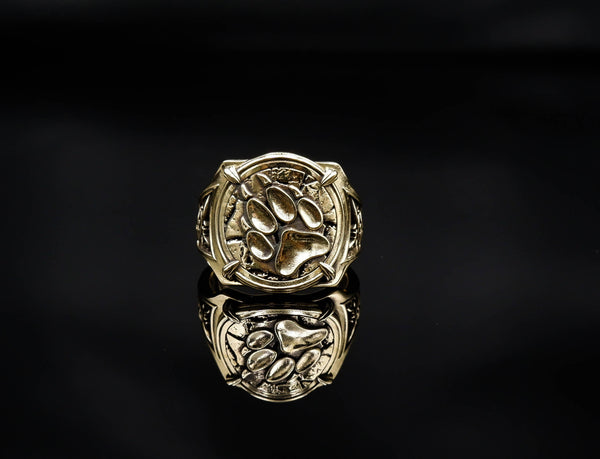Norse Viking Bear Paw Ring Scandinavian Slavic Brass Jewelry Size 6-15 Br-413