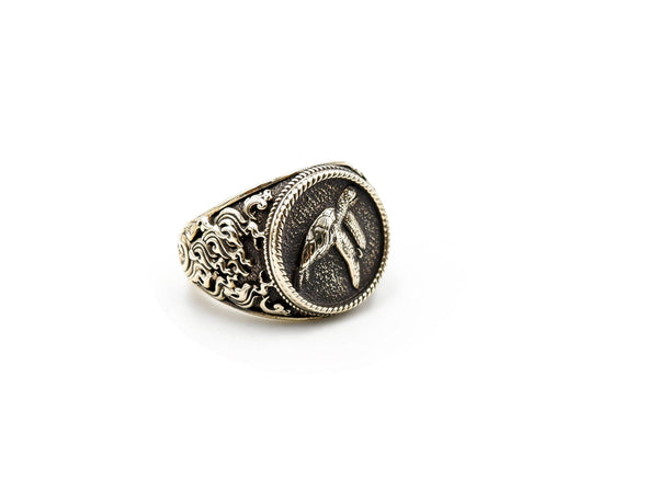 Sea Turtle Rings for Men Women Brass Jewelry Size 6-15