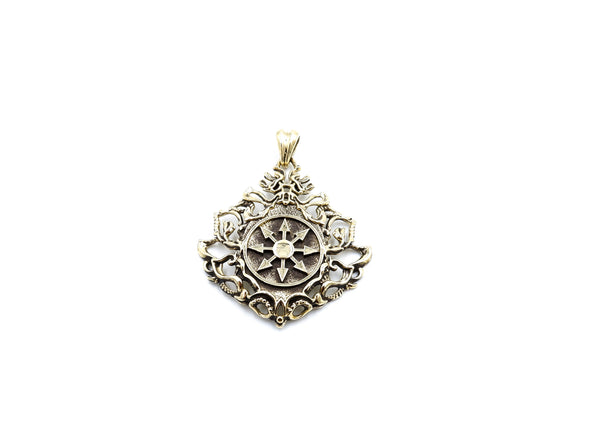 Magic 8 Pointed Chaos Star Cross Gothic Biker Pendant Brass Jewelry