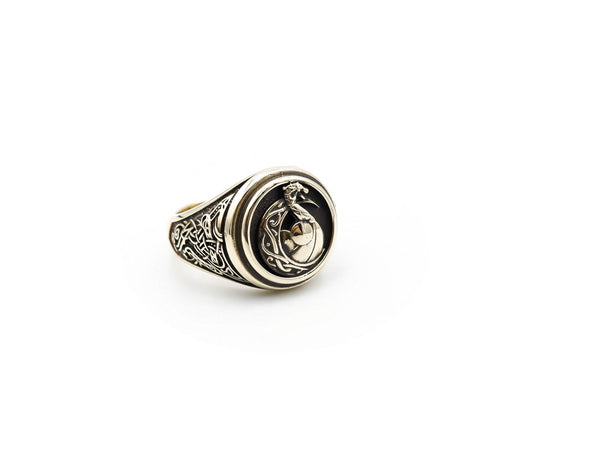 Celtic Viking Ship Ring Dragon Scandinavian Norse Viking Brass Jewelry Size 6-15