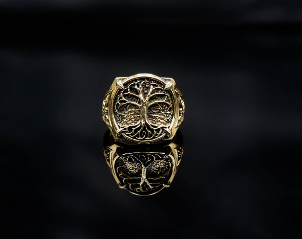 Tree of Life Ring for Mens Biker Gothic Brass Jewelry Size 6-15 Br-401