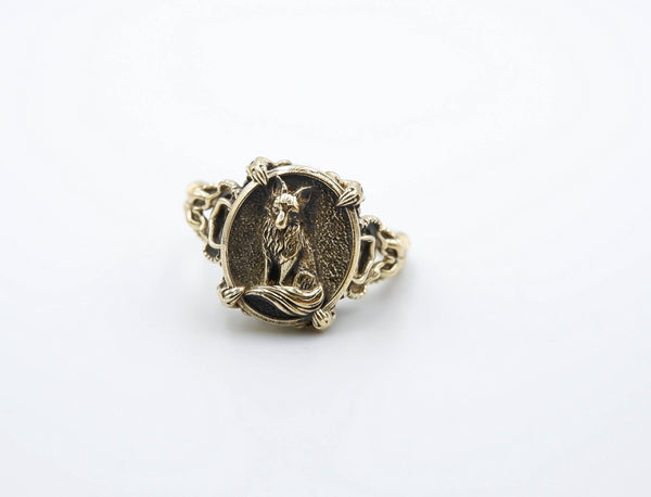 Fox Ring Women Animal Brass Jewelry Size 5-15 Br-446
