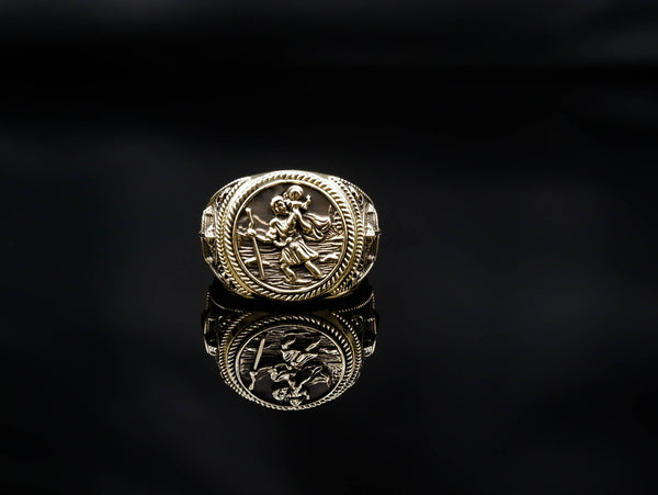 St. Christopher Ring Brass Jewelry Size 6-15 Br-418