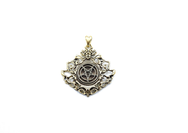 Sigil of Baphomet Inverted Pentagram Satanic Satan Pendant Brass Jewelry