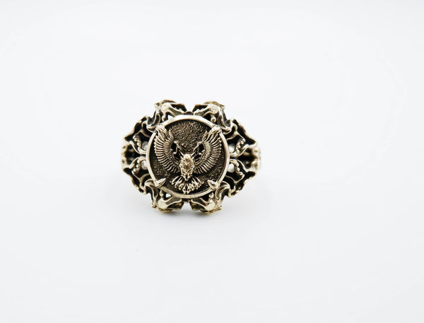 Owl Ring Women Brass Jewelry Size 6-15 Br-450