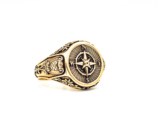 Compass Ring For Mens and Women Brass Jewelry Size 6-15