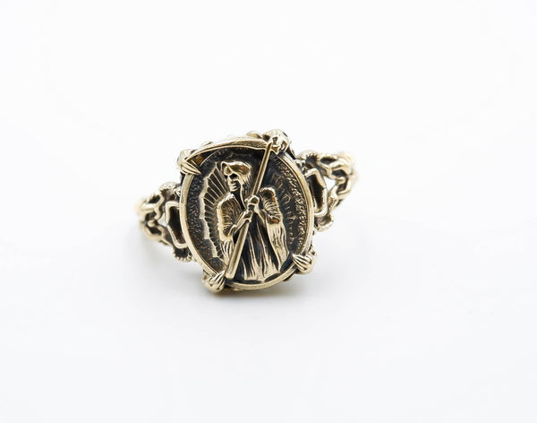 Santa Muerte Ring Women Our Lady of the Holy Death Brass Jewelry Size 5-15 Br-439