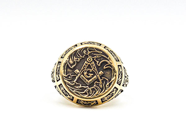 Master Mason Rings Freemason Symbol Masonic Men's Women Brass Jewelry Size 6-15 BR-122